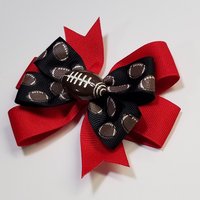 3.5" Football Glitter Black Red 