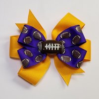 3.5" Football Glitter Purple Yellow Gold
