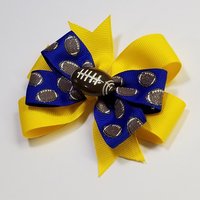 3.5" Football Glitter Blue Yellow
