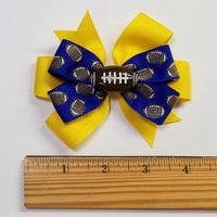 3.5" Football Glitter Blue Yellow
