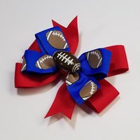 3.5" Football Glitter Blue Red 