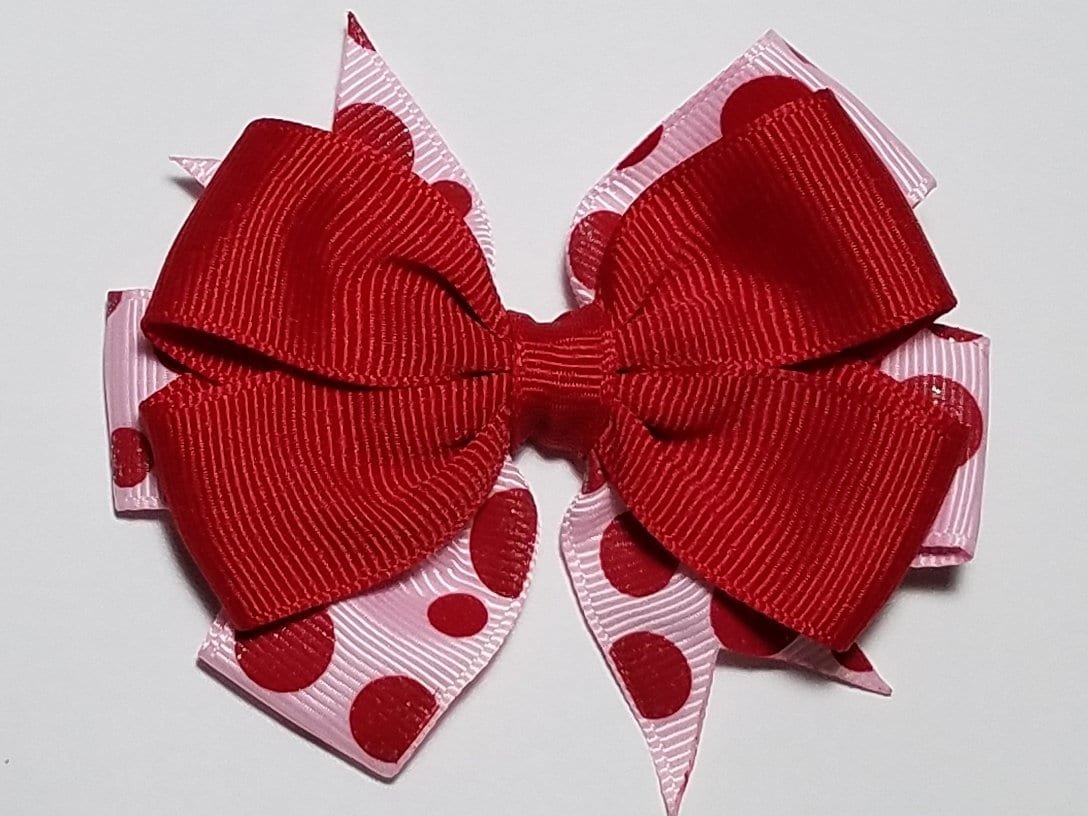 3.5" Red Pink Glitter Polka Dot