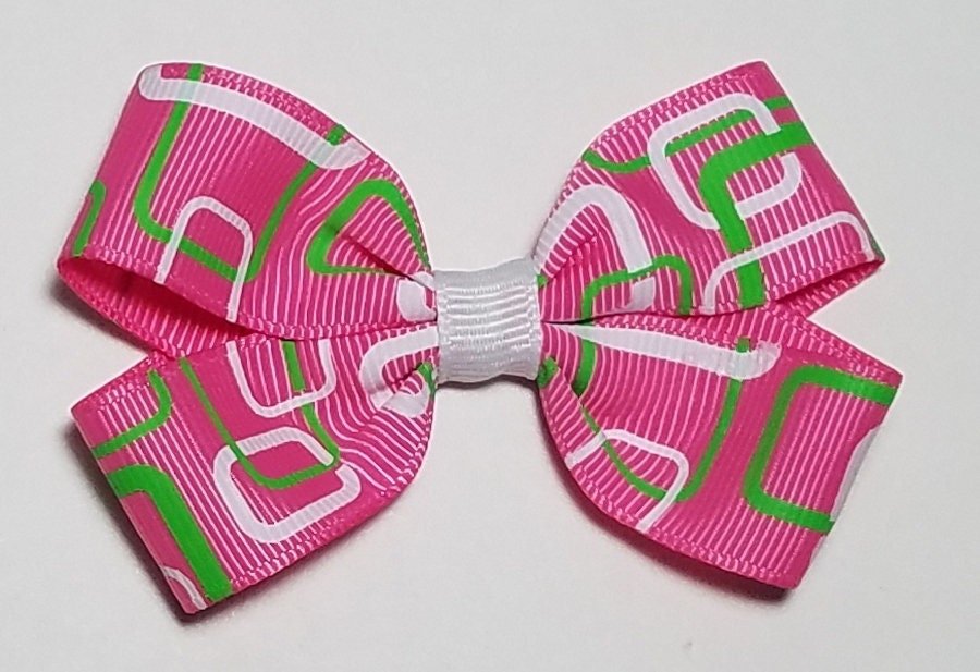 3" Pink Green Square 