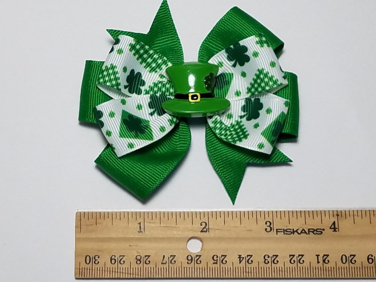 3.5" St. Patrick Shamrock Hair Bow