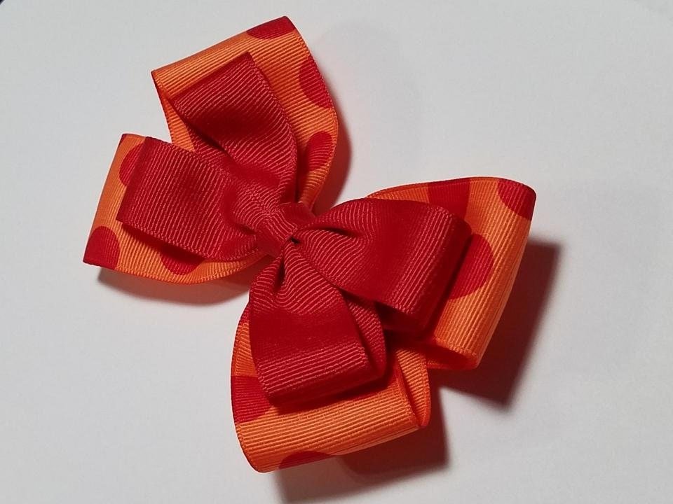 5" Red Coral Polka Dot