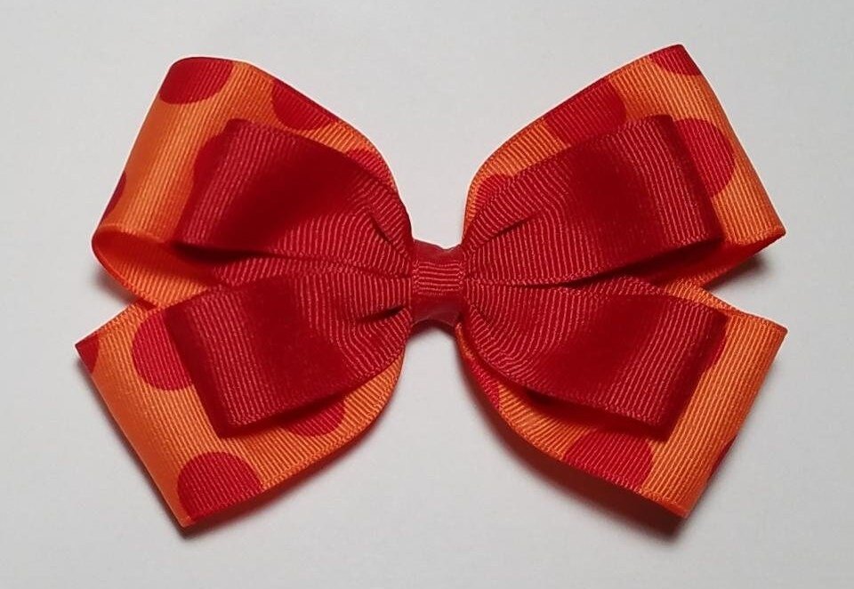5" Red Coral Polka Dot