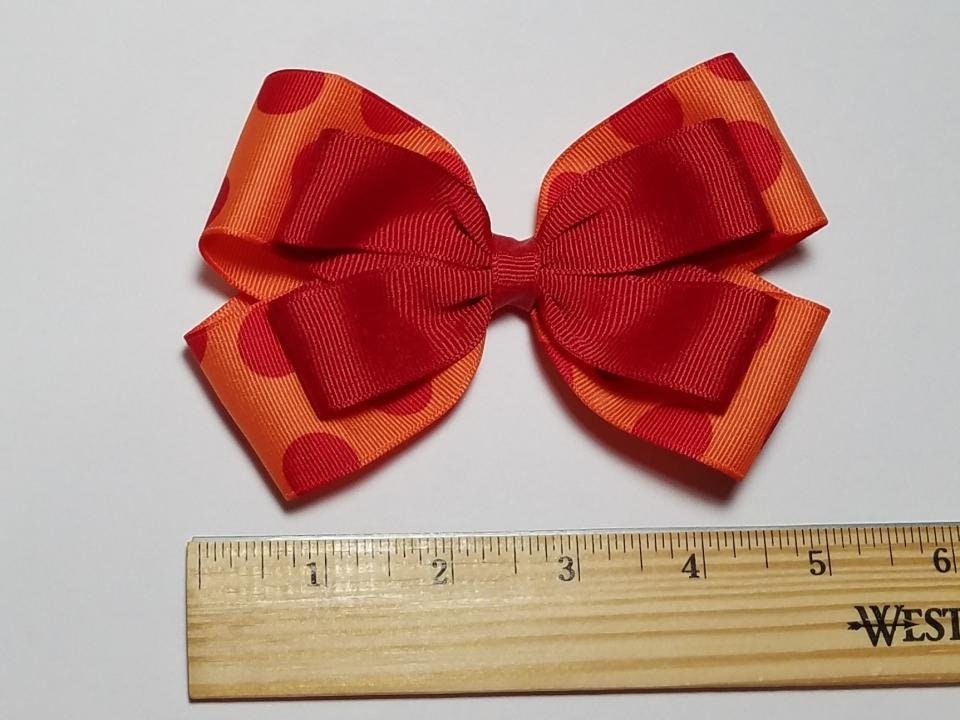 5" Red Coral Polka Dot