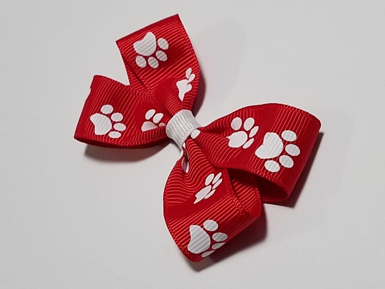 3" Red White Paw Print 