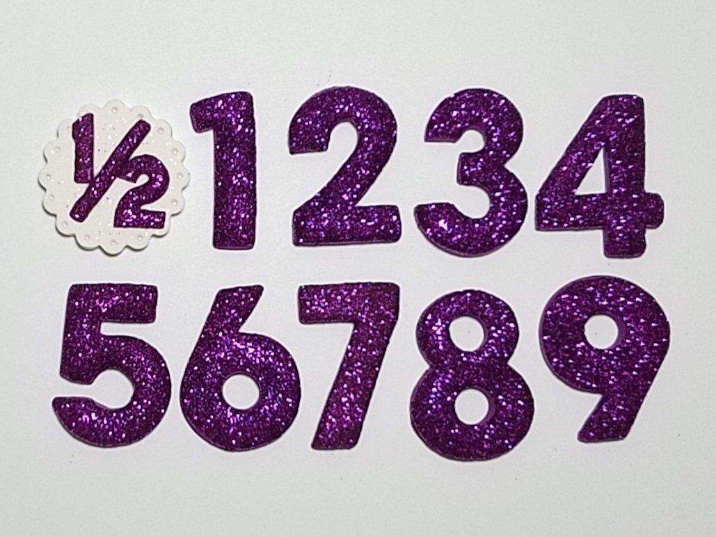 Purple Glitter Birthday Number