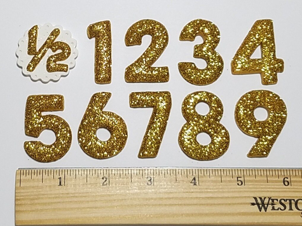 Gold Glitter Birthday Number