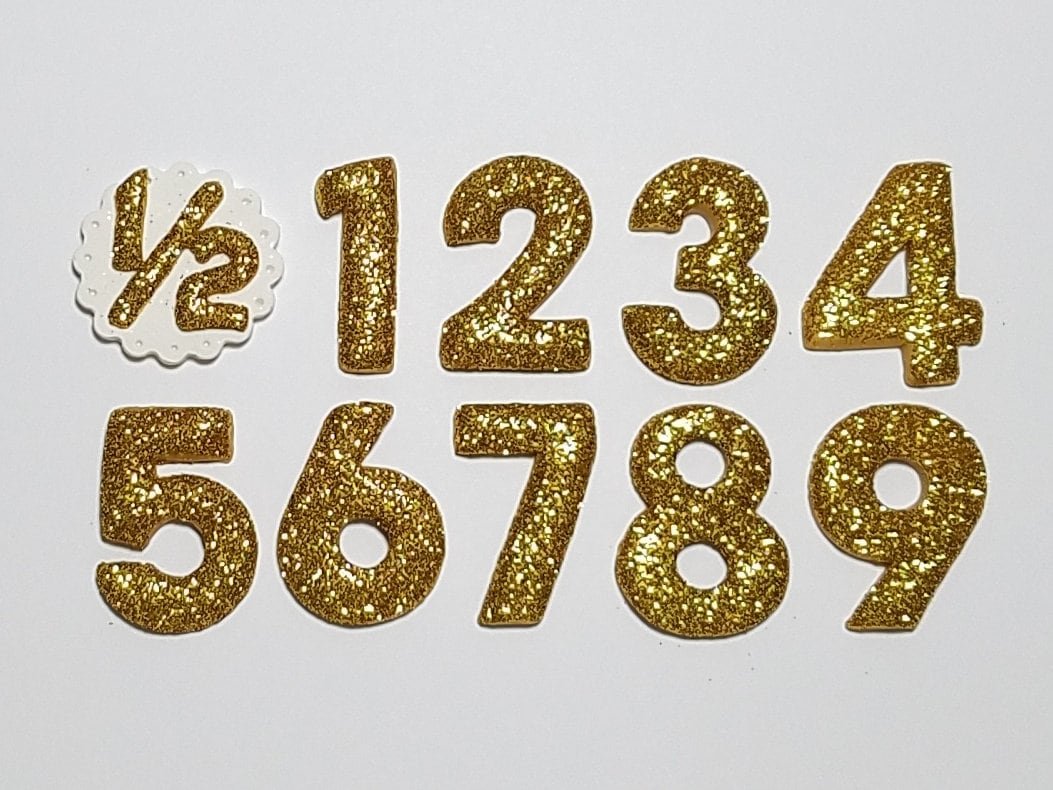 Gold Glitter Birthday Number