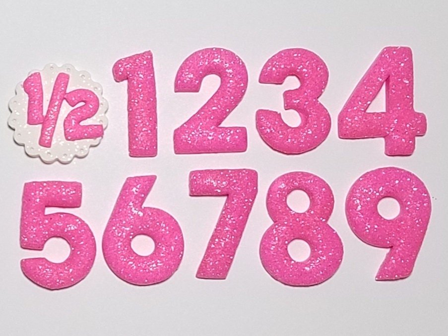 Pink Glitter Birthday Number