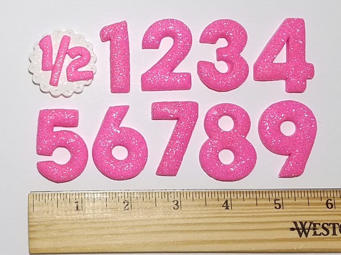 Pink Glitter Birthday Number