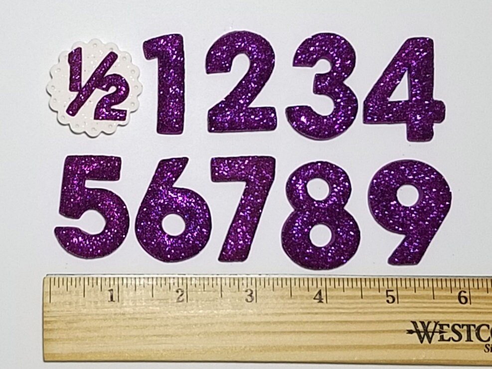 Purple Glitter Birthday Number
