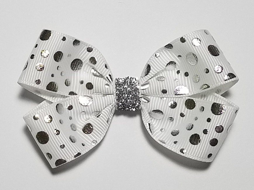 3" White Foil Polka Dot 