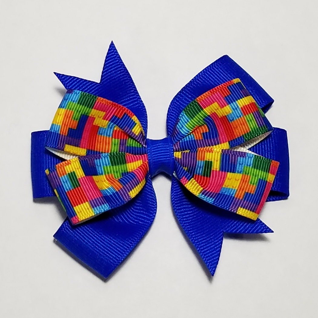 3.5" Building Blocks Hair Bow 