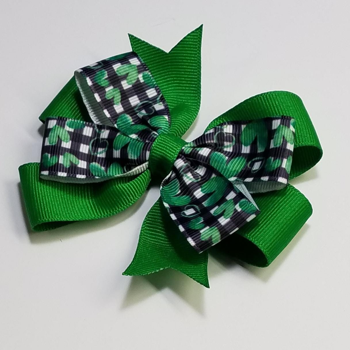 3.5" Green Heart Plaid 