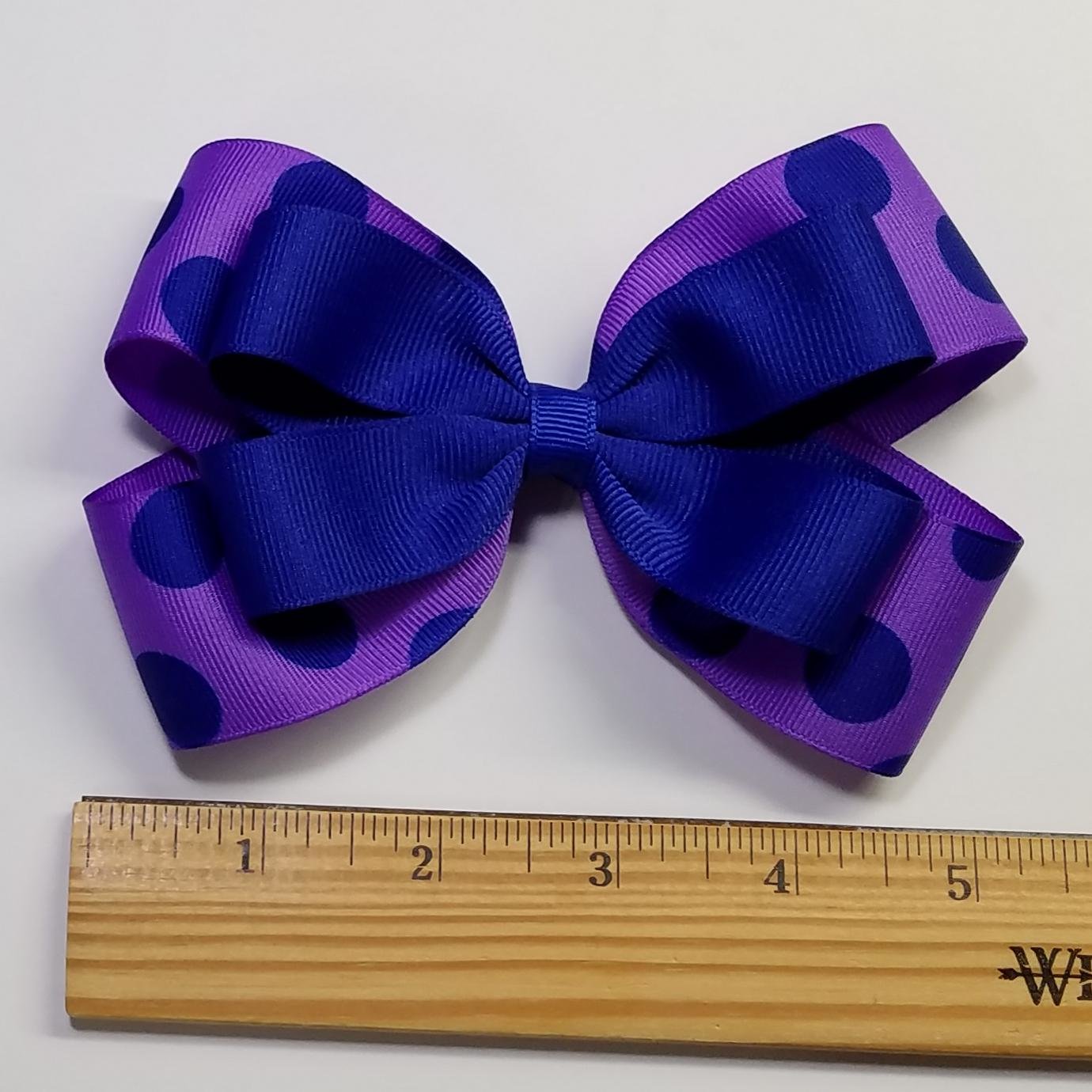 5" Royal Blue Purple Polka Dot 