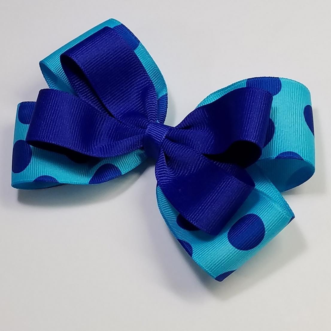 5" Royal Blue Turquoise Polka Dot 