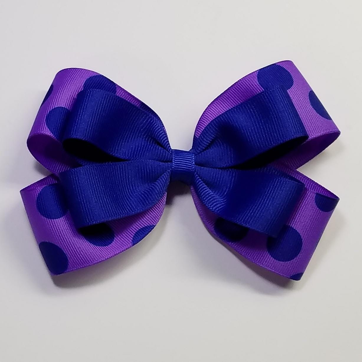 5" Royal Blue Purple Polka Dot 