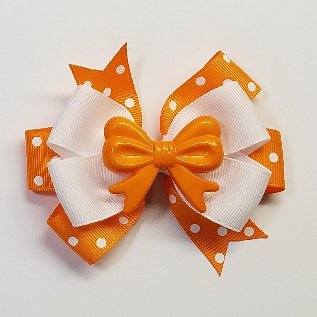 3.5" Tangerine Orange Polka Dot 