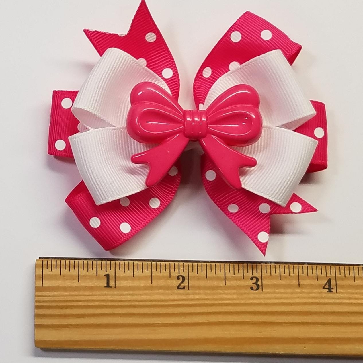 3.5" Shocking Pink Polka Dot