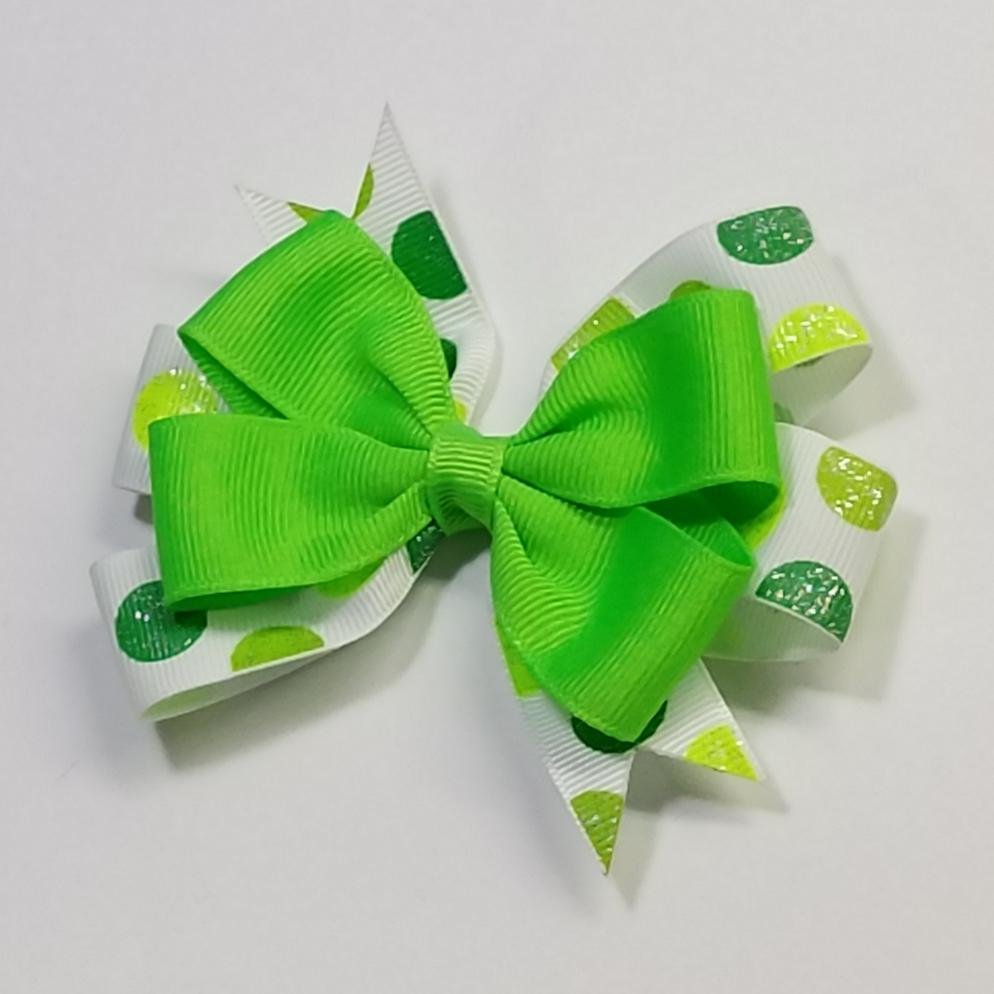 3.5" Green Glitter Polka Dot 