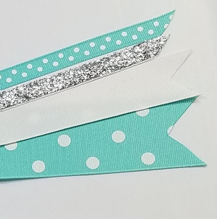 Aqua White Polka Dot 