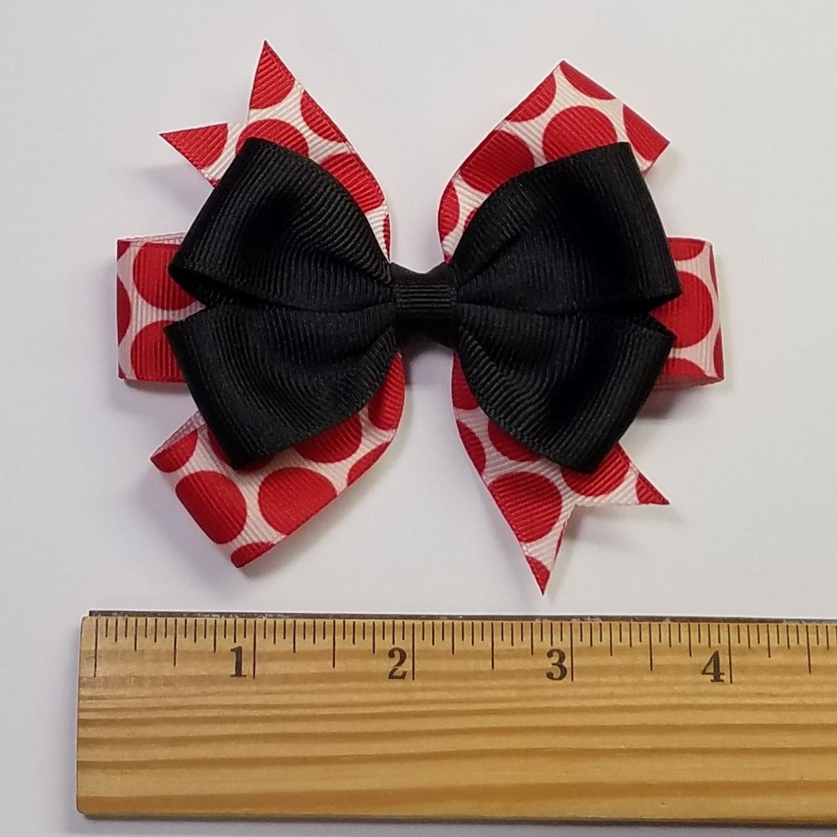3.5" Black Red Polka Dot 