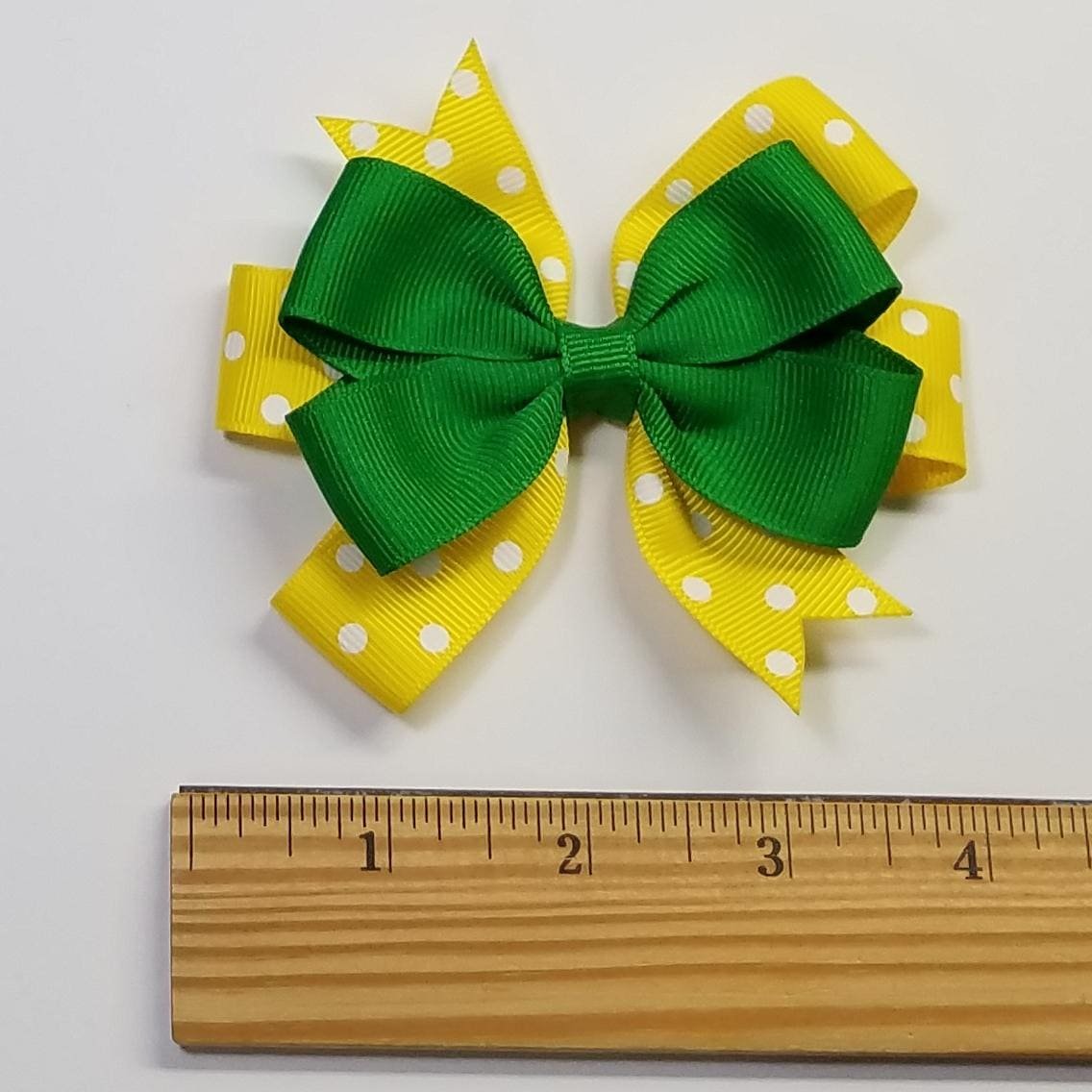 3.5" Green Yellow Polka Dot Team Sport School