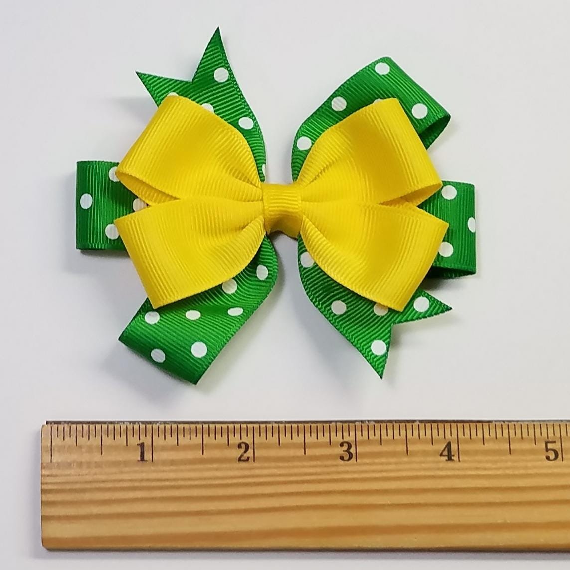 3.5" Yellow Green Polka Dot Team Sport School