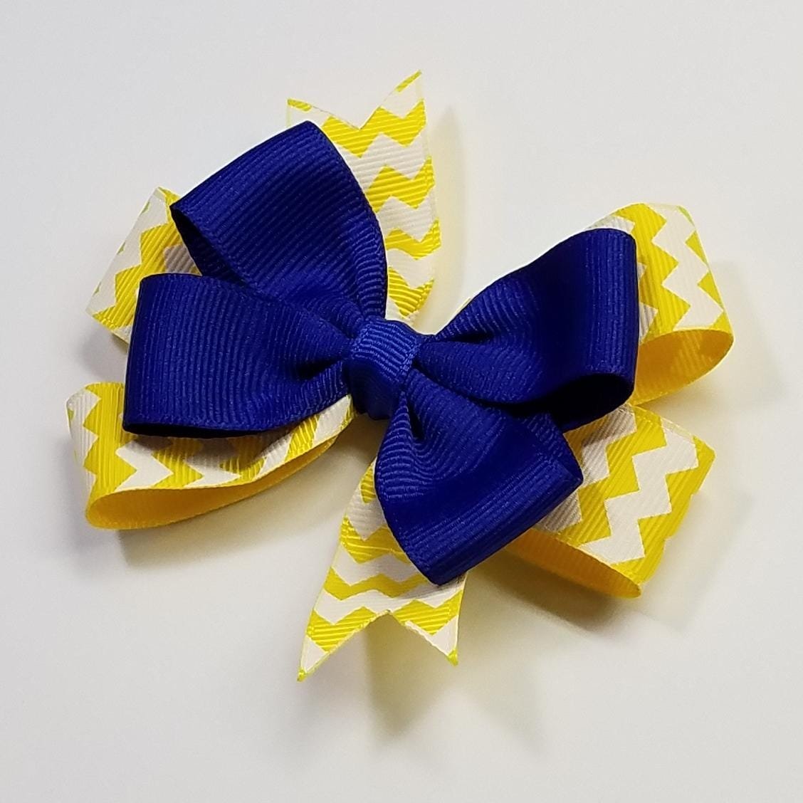 3.5" Royal Blue Yellow Chevron Stripe Team Sport School Colors