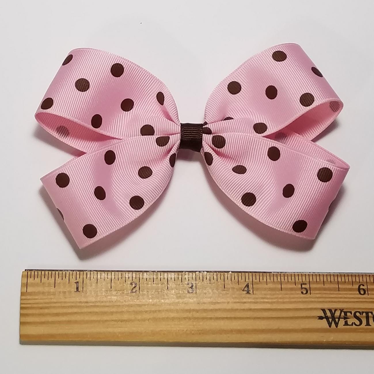 5" Pink Brown Polka Dot 
