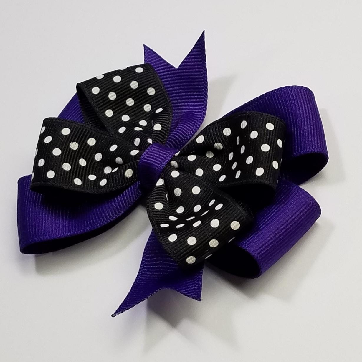 3.5" Purple Black Polka Dot Team Sport School
