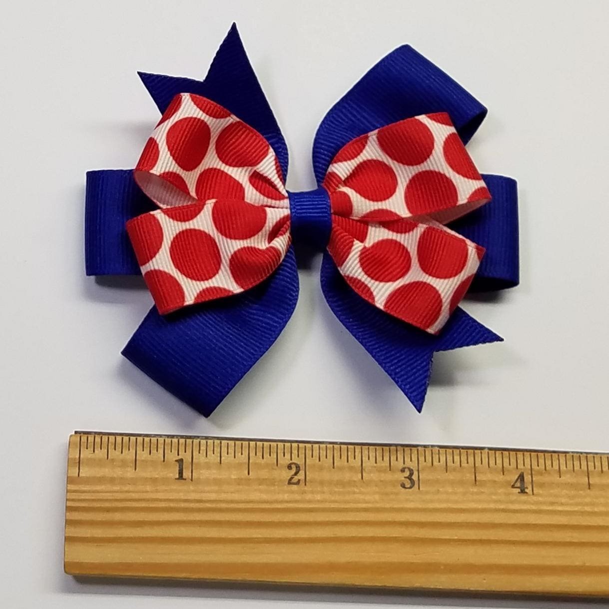 3.5" Red Royal Blue Polka Dot 