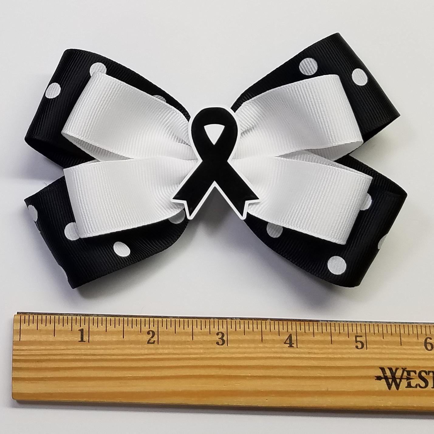 5" Black Awareness Ribbon 