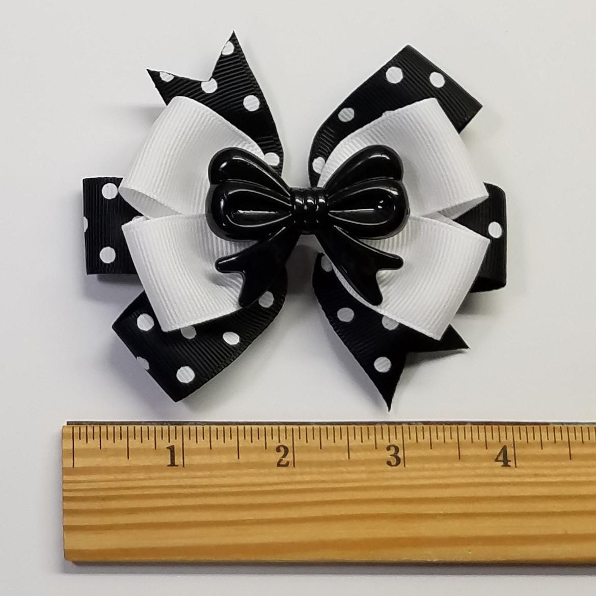 3.5" Black Polka Dot 