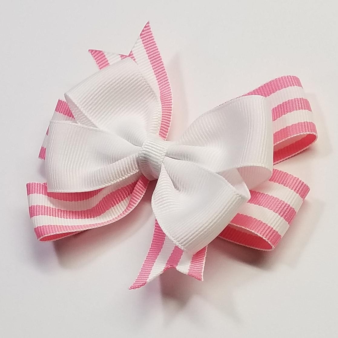 3.5" Pink White Stripe 