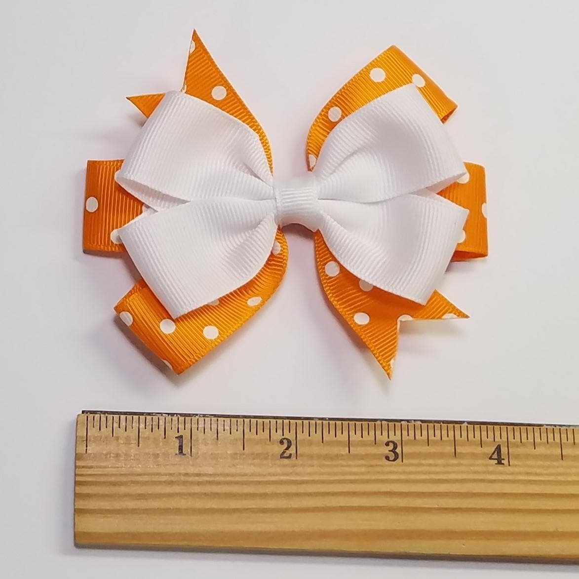 3.5" Orange White Polka Dot 