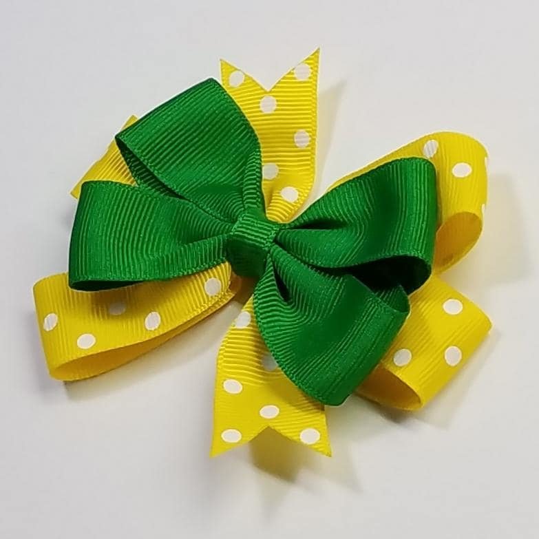 3.5" Green Yellow Polka Dot Team Sport School