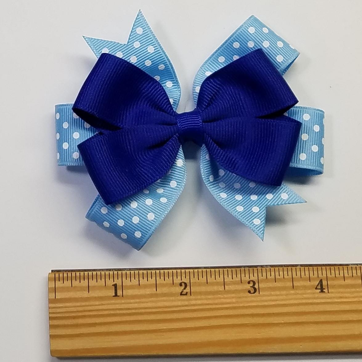 3.5" Royal Blue Light Blue Polka Dot Team Sport School 