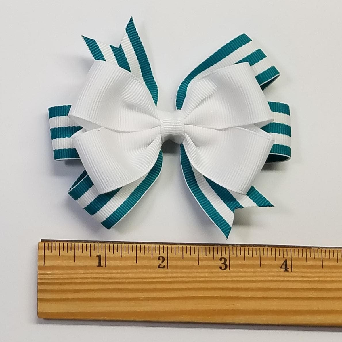 3.5" Teal White Stripe 