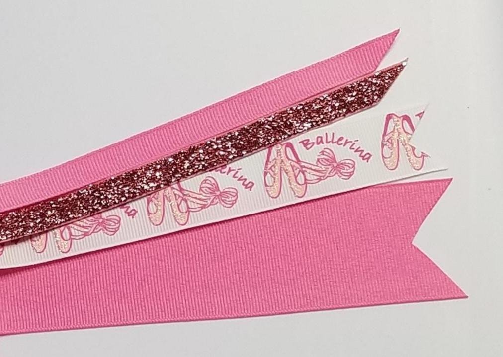 Ballerina Glitter Ponytail Streamer *You Choose Solid Ribbon Color- Glitter Color & Length*