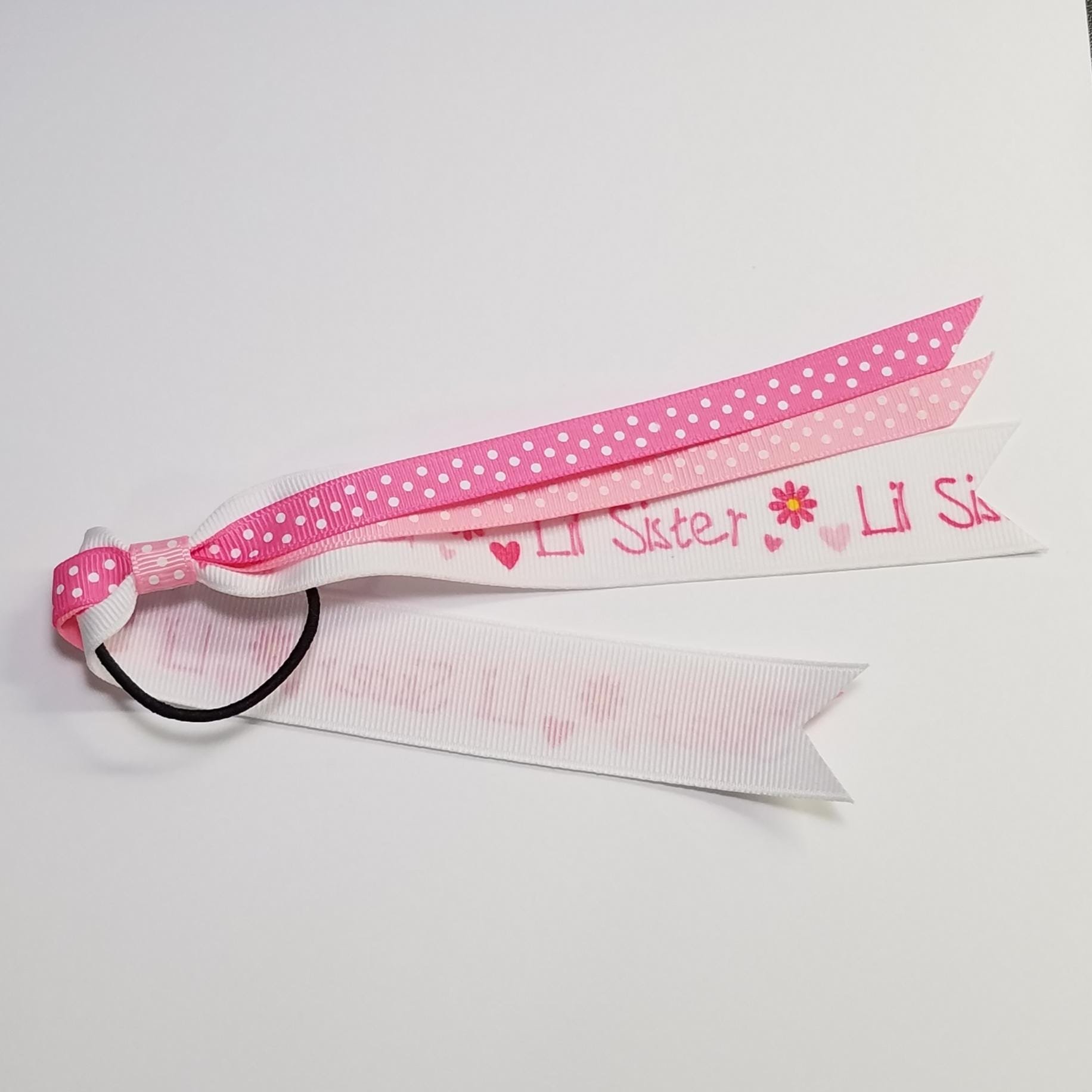 Little Sister TODDLER Ponytail Streamer on Toddler Size Hair Tie