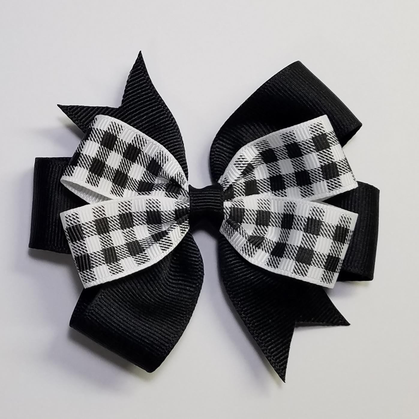 3.5" Black White Buffalo Plaid