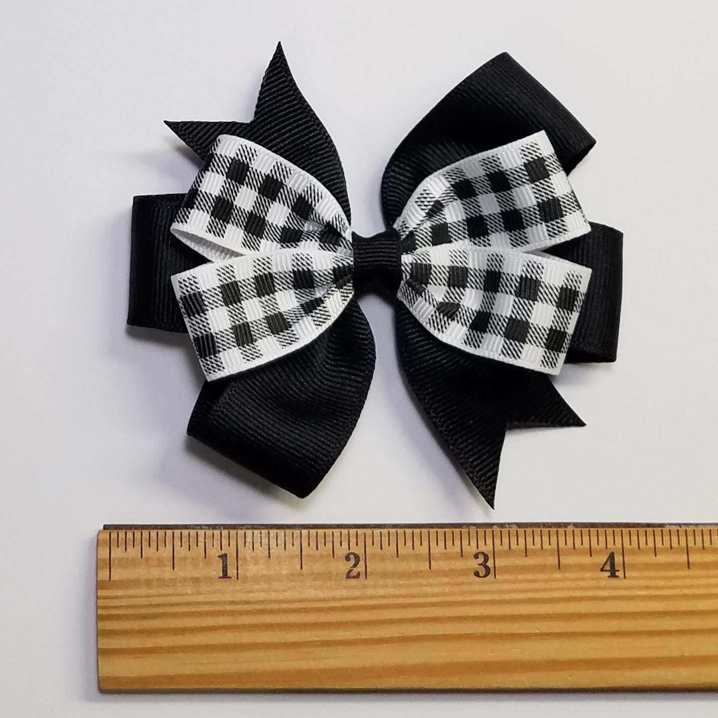 3.5" Black White Buffalo Plaid