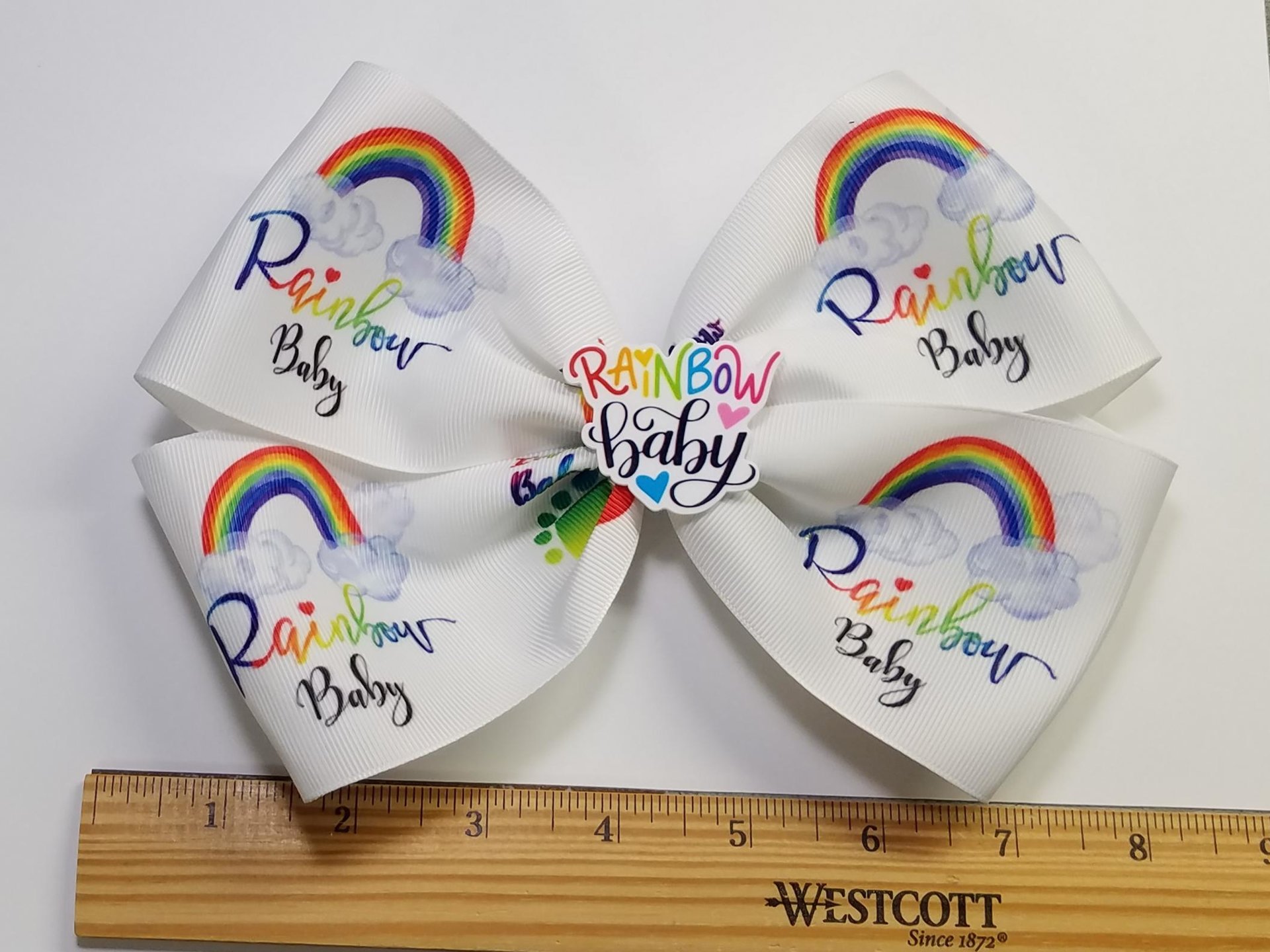 8" Rainbow Baby Hair Bow