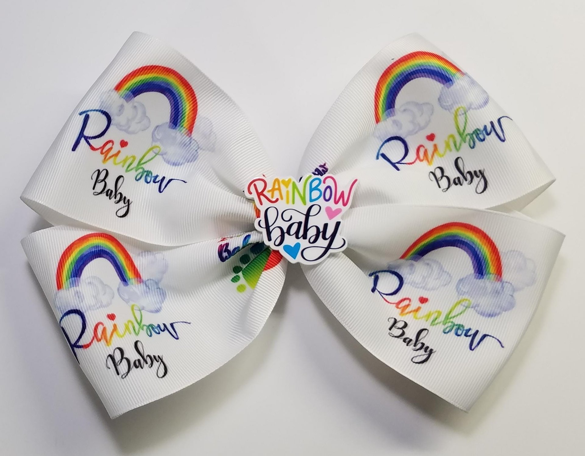 8" Rainbow Baby Hair Bow