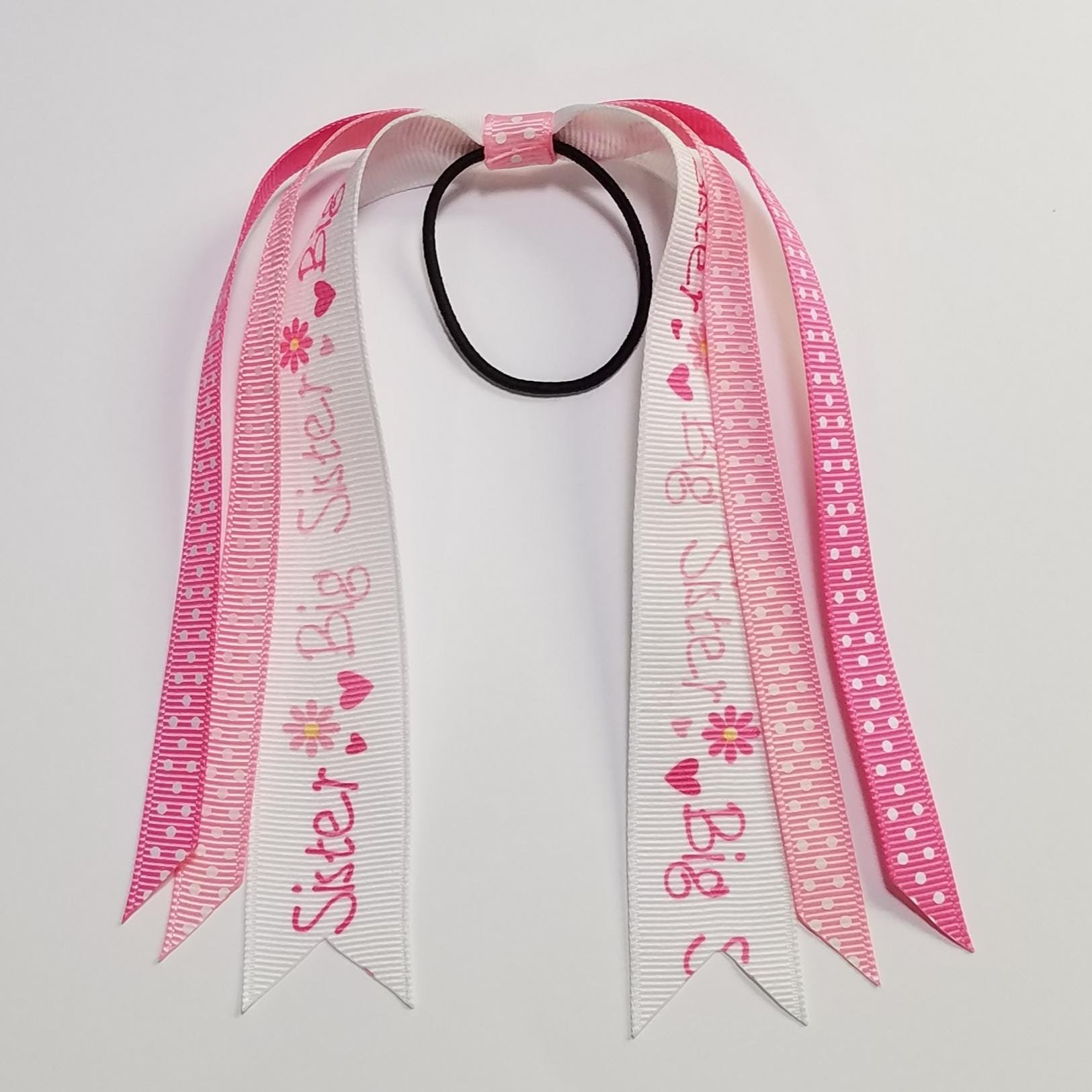 Big Sister TODDLER Ponytail Streamer on Toddler Size Hair Tie