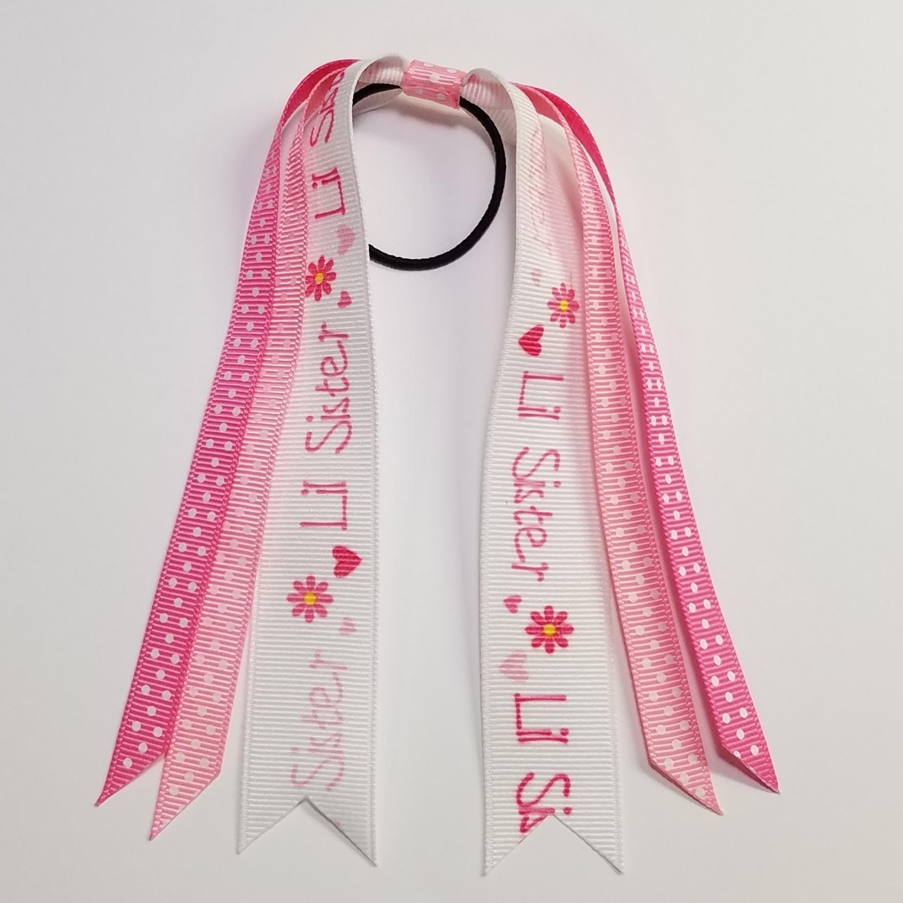 Little Sister TODDLER Ponytail Streamer on Toddler Size Hair Tie